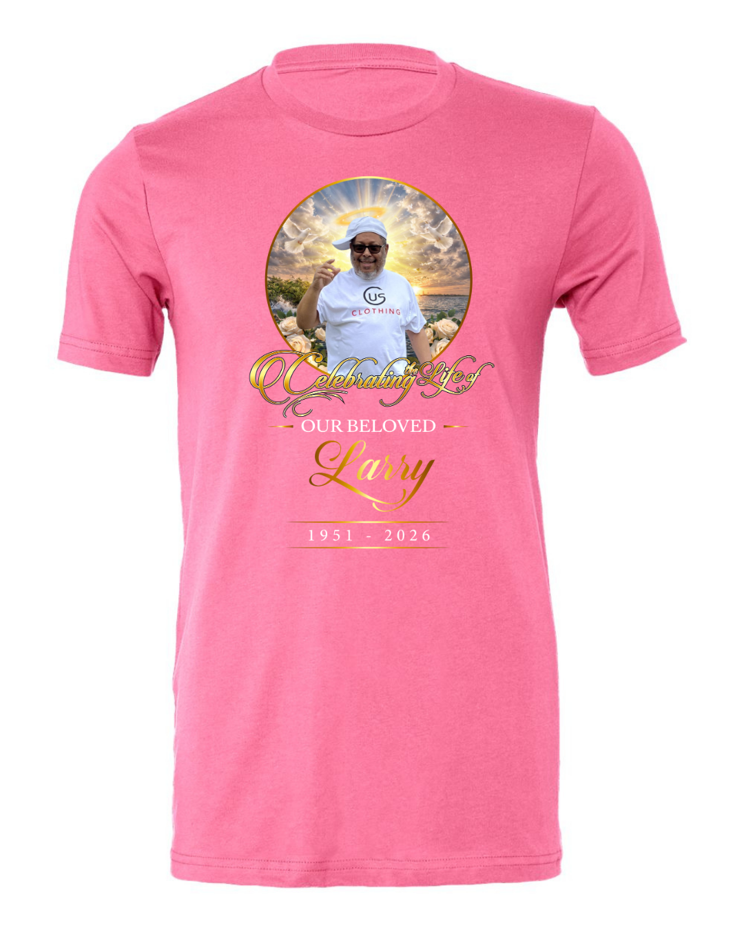 Celebrating the Life of Larry – Memorial Tribute Unisex Cotton Shirt