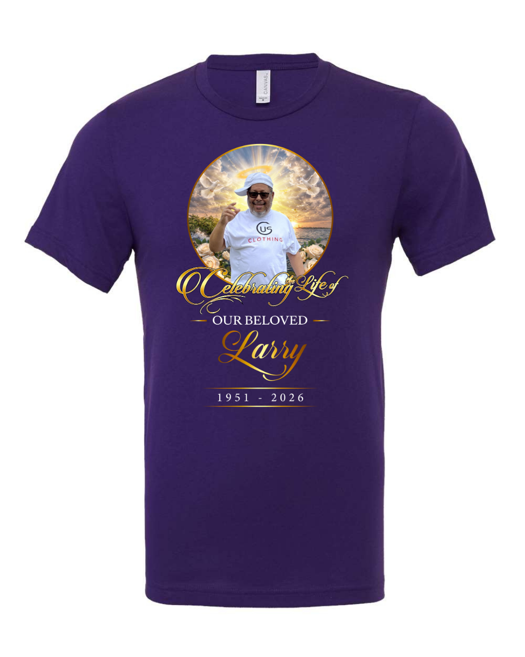 Celebrating the Life of Larry – Memorial Tribute Unisex Cotton Shirt