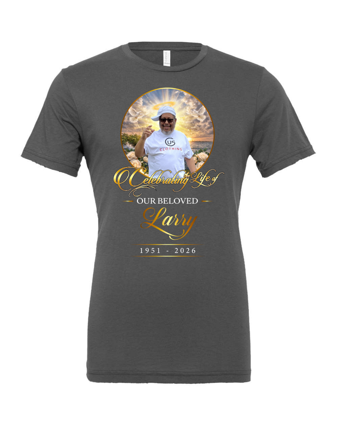 Celebrating the Life of Larry – Memorial Tribute Unisex Cotton Shirt