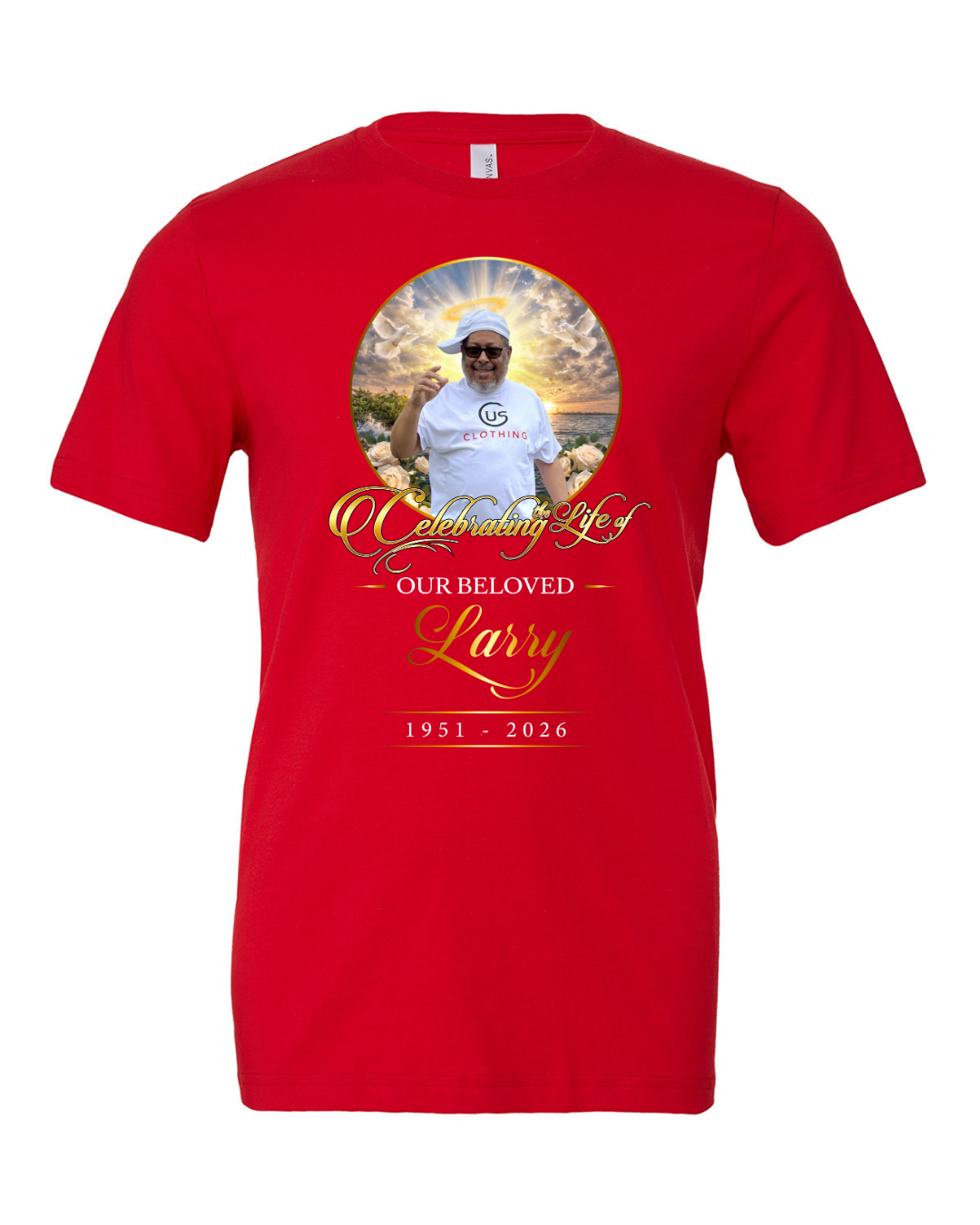 Celebrating the Life of Larry – Memorial Tribute Unisex Cotton Shirt