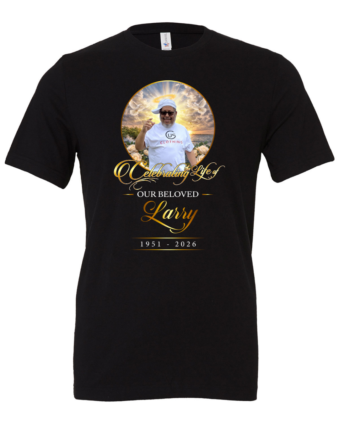 Celebrating the Life of Larry – Memorial Tribute Unisex Cotton Shirt